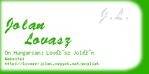 jolan lovasz business card